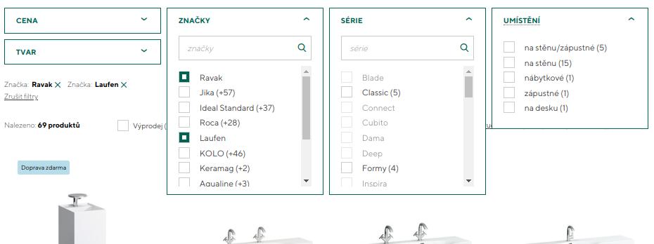 E-commerce parameter filter