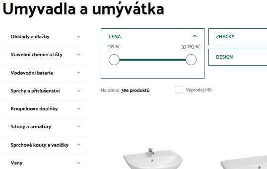 E-commerce price filter